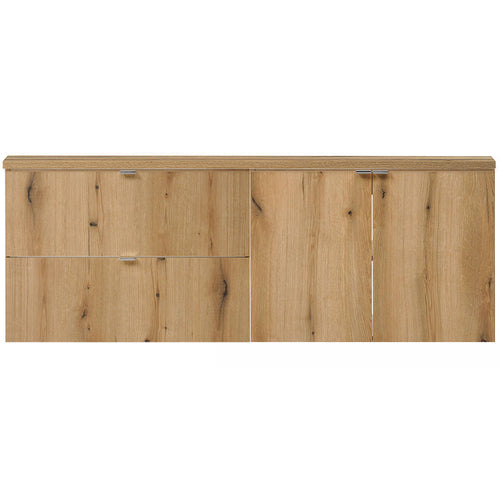Set NEWPORT 2 Mobili Pensili Sottolavabo con Piano di Lavoro - Effetto Rovere [en.casa] 