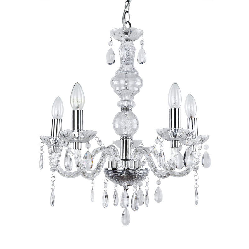 Schizzo in scala Lampadario a Corona con 5 Bracci Ø 52 cm - Colore Cromo lux.pro