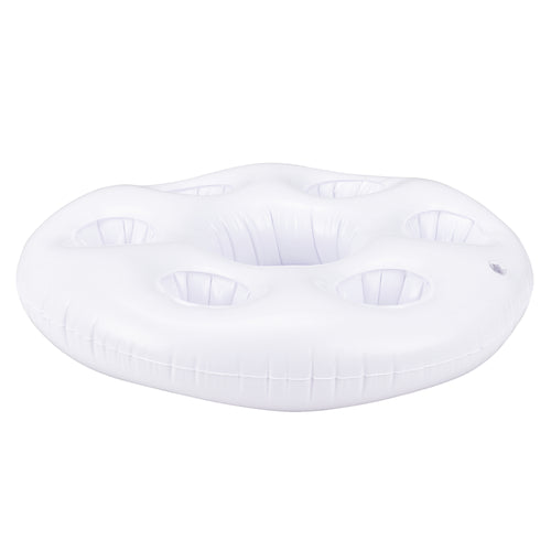 Portabevande Galleggiante per Piscina Supporto Gonfiabile per Drink Ø60 cm Bianco casa.pro