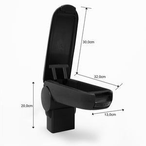 Bracciolo centrale Škoda Octavia 1U anno 97-04 poggiabraccio con vano portaoggetti imbottito tessuto nero [pro.tec]