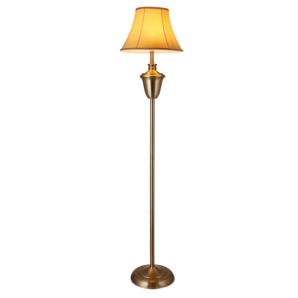 Lampada da terra Madrid 1x E27 Ø35x157 cm color ottone/beige lux.pro