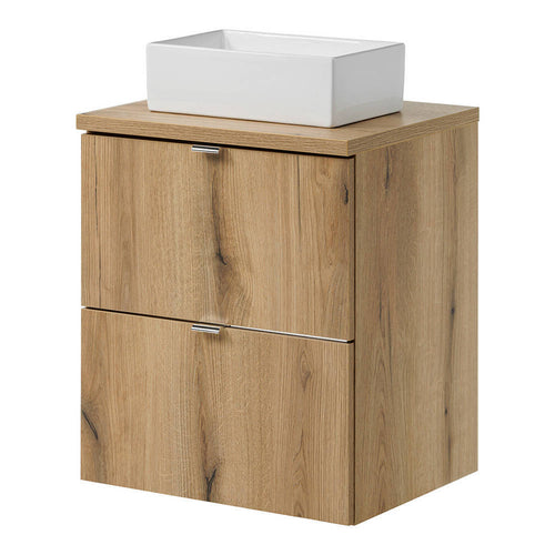 Mobile Pensile Sottolavabo Newport con Cassetti e Lavabo Rettangolare Bianco [en.casa]

