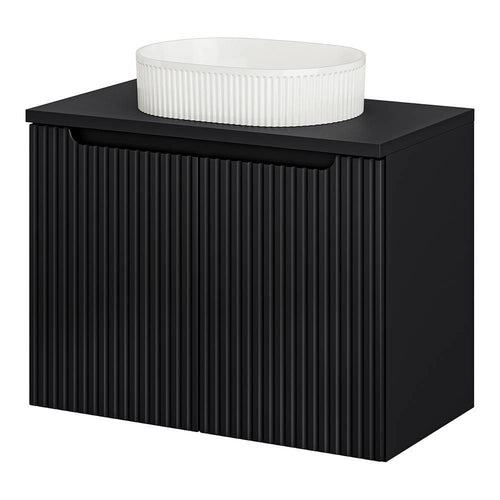 Mobile da Parete Sottolavabo NEWPORT a 2 Ante con Lavabo Ovale [en.casa]
